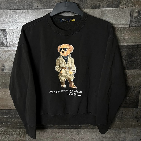 SOLD Polo Ralph Lauren Safari Bear Sweatshirt Womens Large - Picture 2 of 3